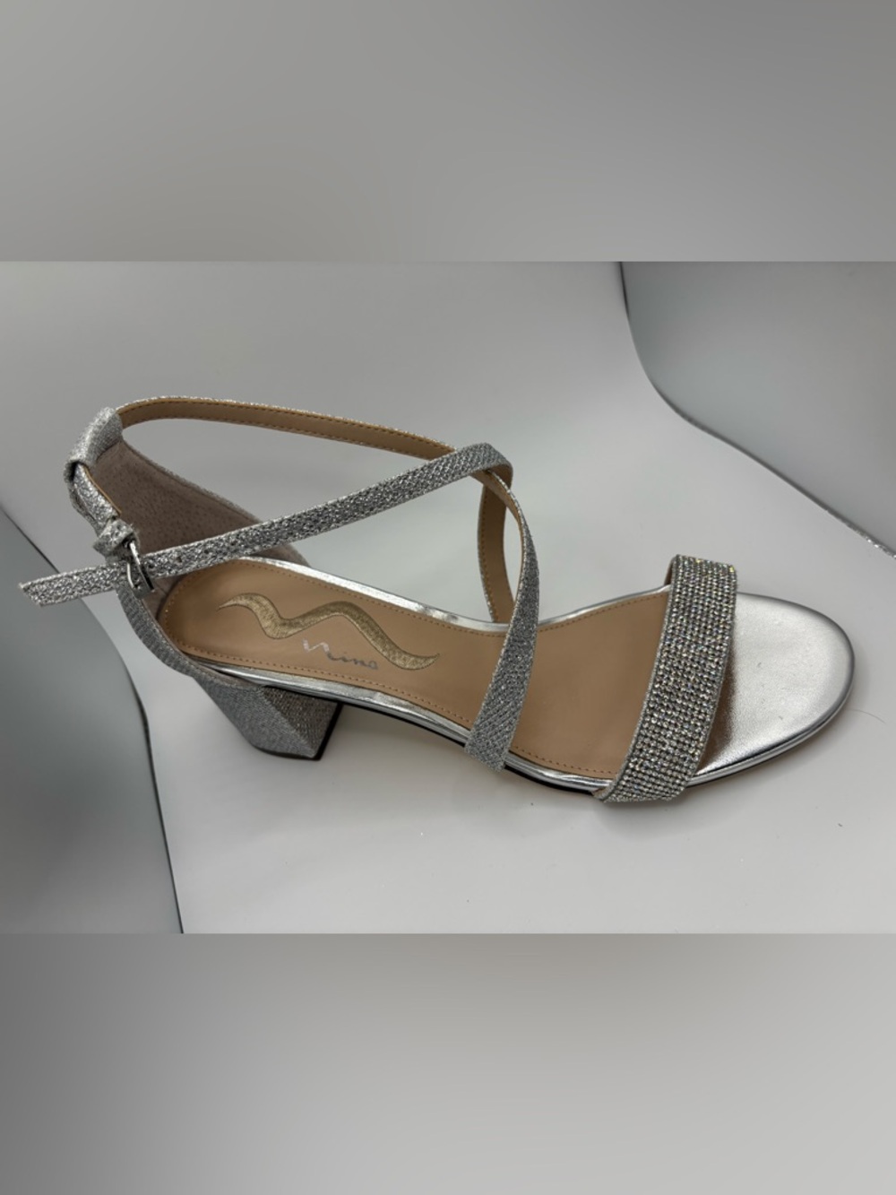 N by Nina Women's Neville Block Heel Dress
Sandal Size 8M Sliver - Picture 5 of 11